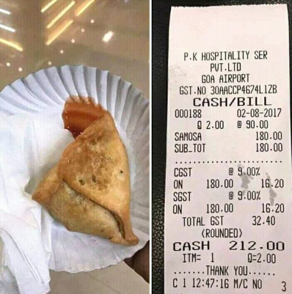 One Samosa At Goa Airport Costs Really High. Netizens Are Busy Trolling - RVCJ Media