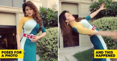 Urvashi Rautela Loses Her Balance And Slips Down While Doing A Photoshoot. Her Reaction Is Cute RVCJ Media