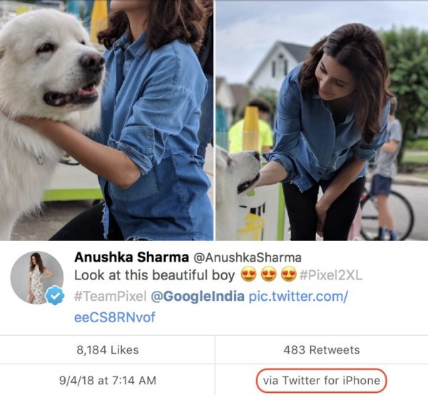 Anushka Sharma Promoted Google Pixel From Her iPhone, Got Trolled On Twitter - RVCJ Media