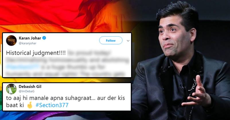 Karan Tweeted His Happiness About Section 377 Being Abolished. People Are Trolling Him Like Crazy RVCJ Media