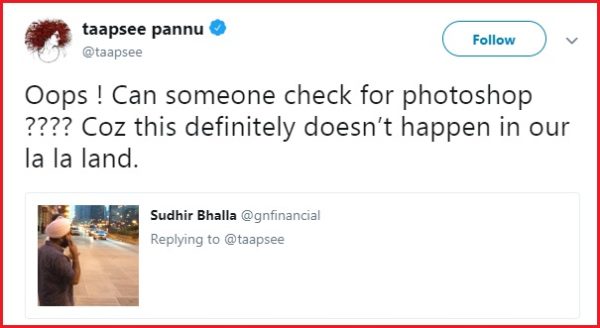 Man Asks Taapsee To Go On A Date. Her Sarcastic Reply Proves She’s Upset With Scenes Deletion - RVCJ Media