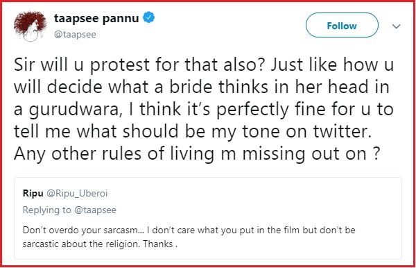 Man Asks Taapsee To Go On A Date. Her Sarcastic Reply Proves She’s Upset With Scenes Deletion - RVCJ Media