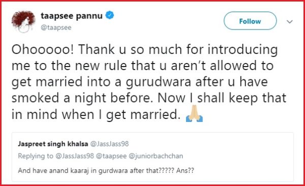Man Asks Taapsee To Go On A Date. Her Sarcastic Reply Proves She’s Upset With Scenes Deletion - RVCJ Media