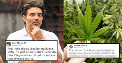 Mumbai Police Trolled Uday Chopra In The Most Epic Way For His Tweet On Legalizing Marijuana RVCJ Media
