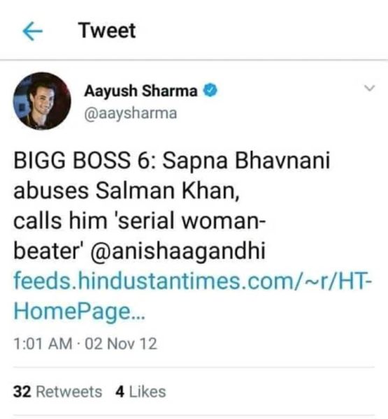 Old Tweets Of Aayush Sharma Resurface On Social Media. This Is How Arpita Reacted - RVCJ Media