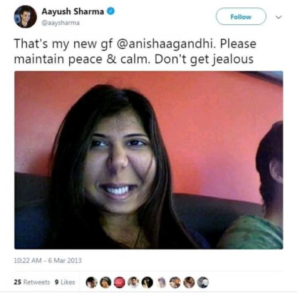 Old Tweets Of Aayush Sharma Resurface On Social Media. This Is How Arpita Reacted - RVCJ Media