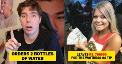 YouTuber Ordered Just 2 Bottles Of Water And Leaves Rs 7 Lakh Tip For The Waitress RVCJ Media