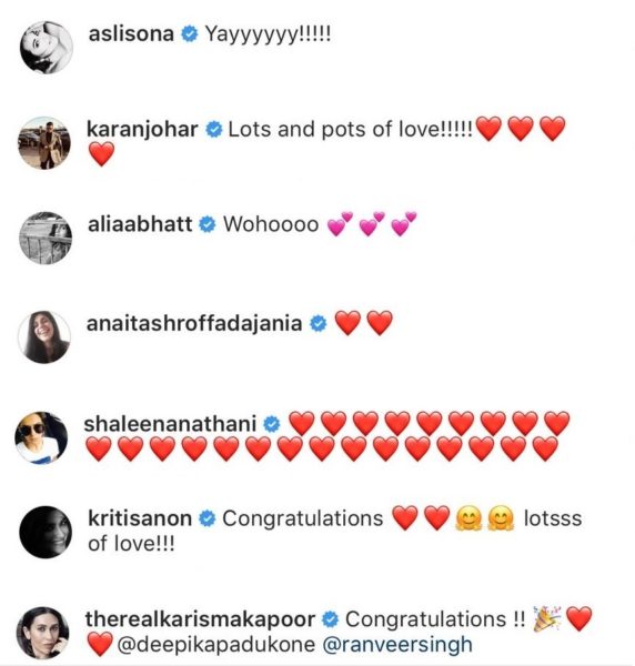 This Is How Bollywood & TV Celebrities Reacted On The News Of Deepika & Ranveer’s Wedding - RVCJ Media