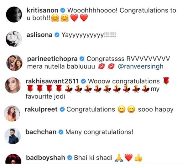 This Is How Bollywood & TV Celebrities Reacted On The News Of Deepika & Ranveer’s Wedding - RVCJ Media