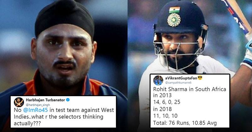 Bhajji Not Happy As Rohit Rejected For Upcoming Test Series. Asks Twitterati For The Reason RVCJ Media