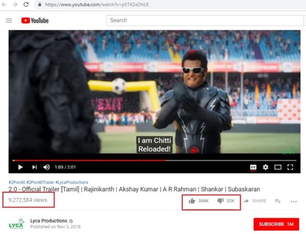 Zero Vs 2.0 – Which Trailer Did People Like More? Check Out Comparative Views, Likes & Dislikes RVCJ Media