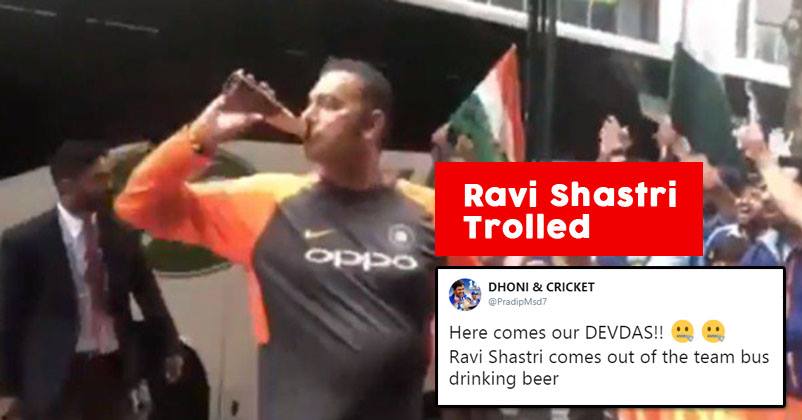 Ravi Shastri Celebrated India's Win By Drinking Beer, This Is How Twitter  Trolled Him For It - RVCJ Media