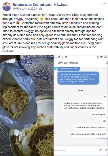 This Man Found A Used Bandaid In Food Ordered From Swiggy, This Is How Swiggy Responded To It - RVCJ Media