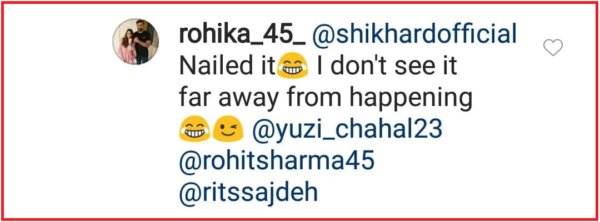 Yuzvendra Chahal Gets Trolled By Shikhar Dhawan After He Commented On Rohit Sharma's Pic. - RVCJ Media