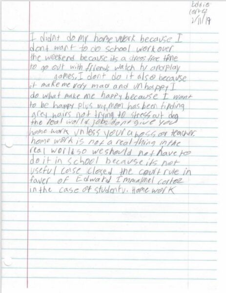 A Kid Wrote This Hilarious Letter To His Teacher Explaining Why He Didn't Do His Homework - RVCJ Media