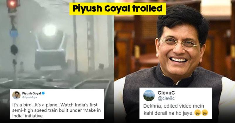 Railway Minister Piyush Goyal Shared Edited Video Of Train To Show Lightning Speed, Got Trolled RVCJ Media