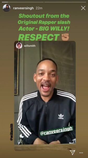 Ranveer Singh Responded To Will Smith’s Appreciation In Gully Boy Style. Willy Would Love It - RVCJ Media