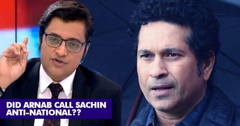 Arnab Goswami Gets Slammed Online After He Called Sachin Tendulkar Anti National On Live TV