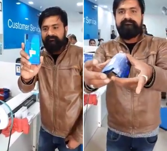 Fed Up Of Samsung’s Poor Service, Man Broke His New Rs 21,000 Phone At Customer Care Center RVCJ Media