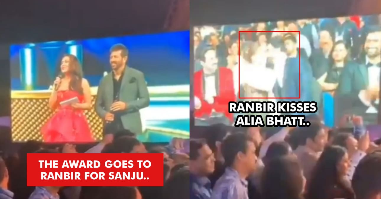 Ranbir Kapoor Kisses Alia Bhatt And Then Vicky Kaushal At Filmfare Awards.  Watch The Funny Video - RVCJ Media