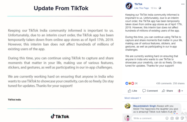 Tik Tok Informed The Community After Being Banned From The Online App Stores - RVCJ Media