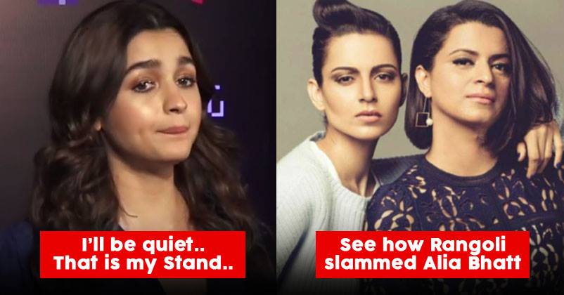 Alia Bhatt’s Silence Irritates Kangana’s Sister Rangoli & She Slammed Alia For Her Sob Story RVCJ Media