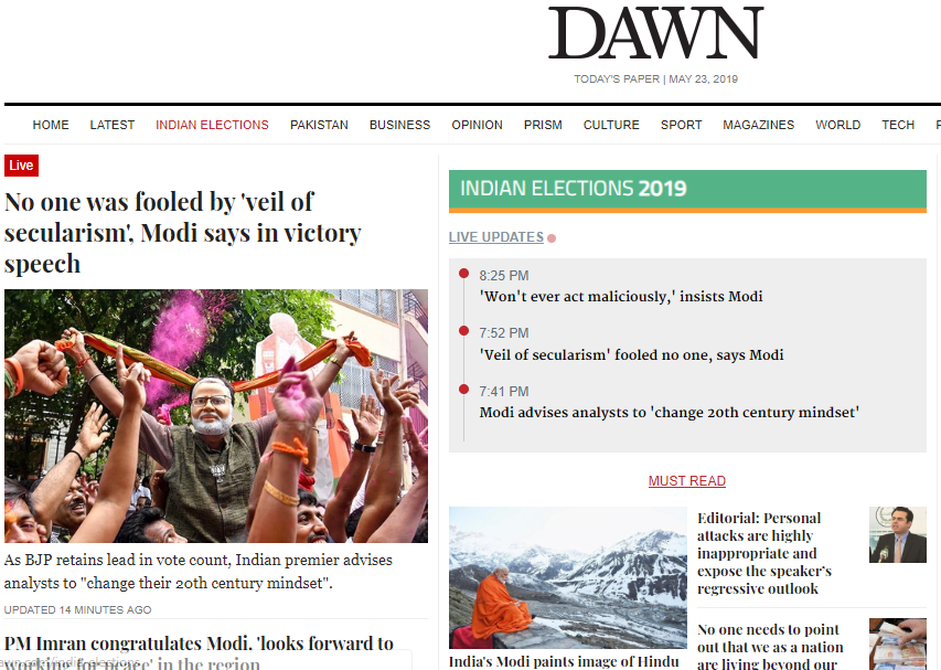 How Pakistani Newspapers Are Reacting To Modi's Victory - RVCJ Media