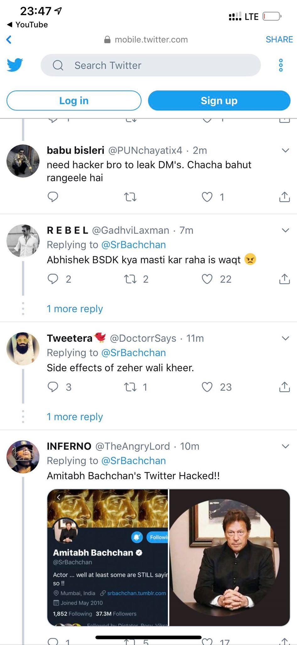 Big B's Twitter Account Hacked, This Is The Best Thing On The Internet Today - RVCJ Media