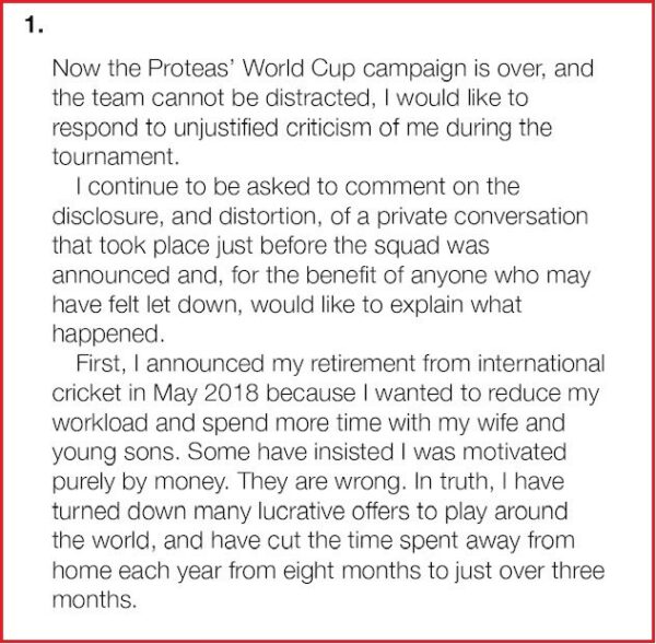 AB De Villiers Finally Broke His Silence Regarding World Cup 2019 Selection Demand - RVCJ Media