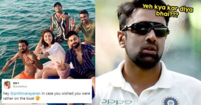 Fan Photoshopped R Ashwin’s Wife Prithi In His Cruise Photo. Prithi Had A Wonderful Reply RVCJ Media