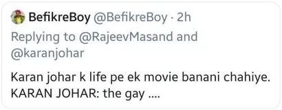 Troller Said A Movie On Karan Johar Should Be Named “The Gay”. KJo’s Reply Made Him Delete Tweet - RVCJ Media