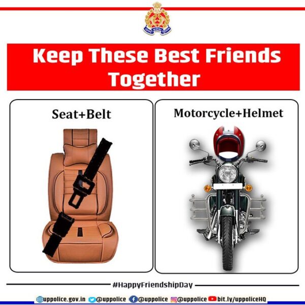 UP Police Promoted Road Safety With A Creative Tweet On Friendship Day & Twitter Is Loving It - RVCJ Media