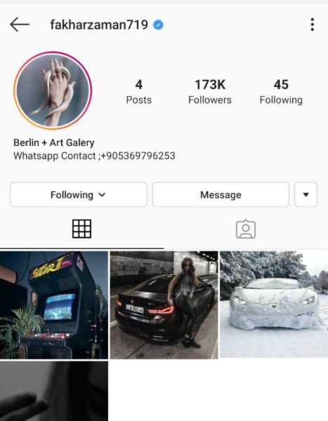 Someone Hacked Pakistani Cricketer Fakhar Zaman’s Instagram Account & Put It Up For Sale - RVCJ Media