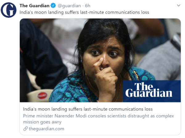Chandrayaan- 2 : 'A Broken Dream' See How Foreign Media reported The Moon Landing - RVCJ Media