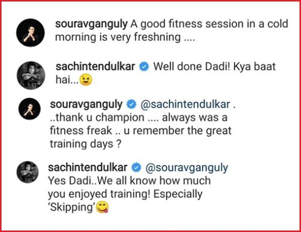 Ganguly Shared A Fitness Post, Got Trolled By Sachin For Skipping Training During Their Days - RVCJ Media