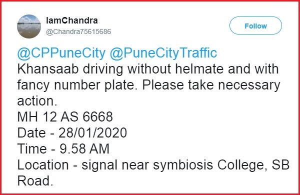 Pune Police Trolls A Biker Like A Memer For Not Following Traffic Rules, Twitter Is Loving It RVCJ Media