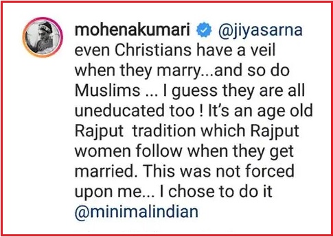 Yeh Rishta Fame Mohena Kumari Gave Apt Reply To Hater Who Trolled Her For Veil During Wedding RVCJ Media
