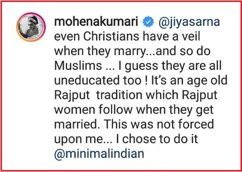 Yeh Rishta Fame Mohena Kumari Gave Apt Reply To Hater Who Trolled Her For Veil During Wedding - RVCJ Media