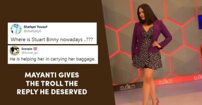 Twitter User Trolled Stuart Binny, Got A Mouth-Shutting Reply From His Wife Mayanti Langer RVCJ Media