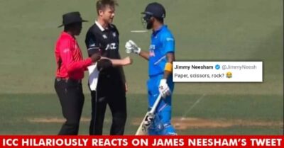 ICC Hilariously Trolls Jimmy Neesham On His Tweet & Took A Dig At Super Over Episode In IndVsNZ RVCJ Media