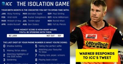 ICC Shares An Interesting Isolation Game Amid COVID-19 Outbreak, David Warner’s Response Is Funny RVCJ Media