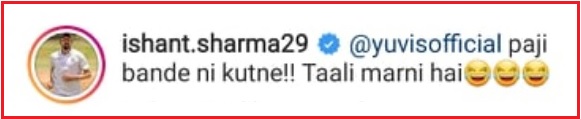 Ishant Sharma Trolls Yuvraj Singh For What He Did During Janta Curfew - RVCJ Media