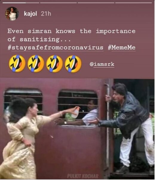 Kajol Posts A Funny Meme From An Iconic DDLJ Scene To Make People Aware About Coronavirus RVCJ Media