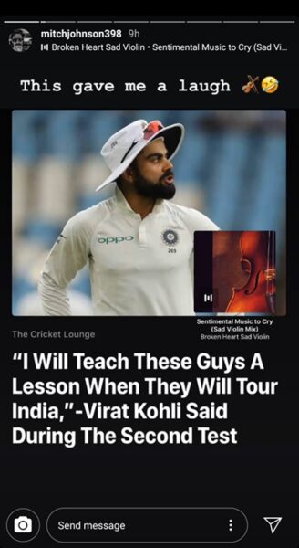 Mitchell Johnson Responded To Virat’s Fans Who Slammed Him For Trolling Kohli RVCJ Media