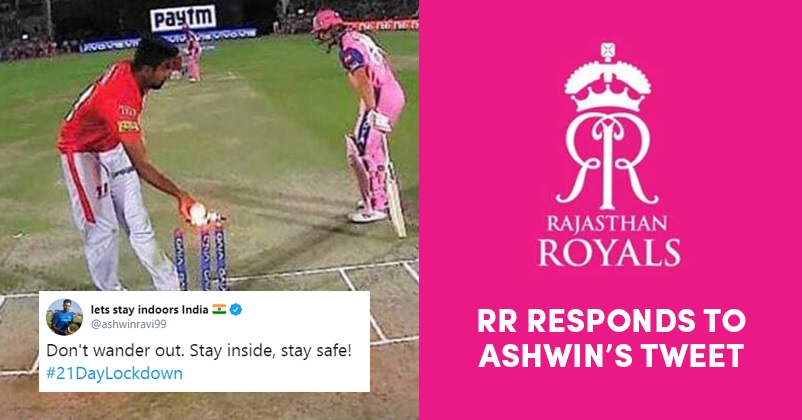 Rajasthan Royals’ Reaction To Ashwin Using Mankading Incident For Corona Tweet Is Unmissable RVCJ Media