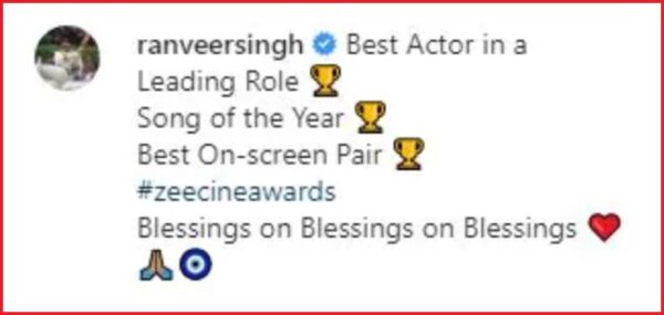 Deepika’s Comment On Husband Ranveer’s Latest Instagram Post Is All Things Love - RVCJ Media