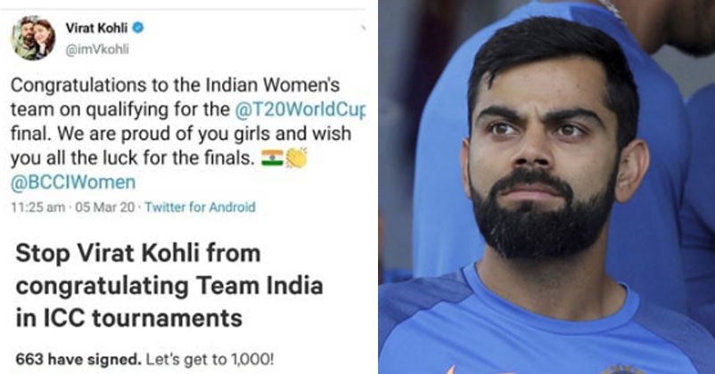 “Stop Virat Kohli From Congratulating Team India In ICC Matches”, Cricket Fan Starts Petition RVCJ Media