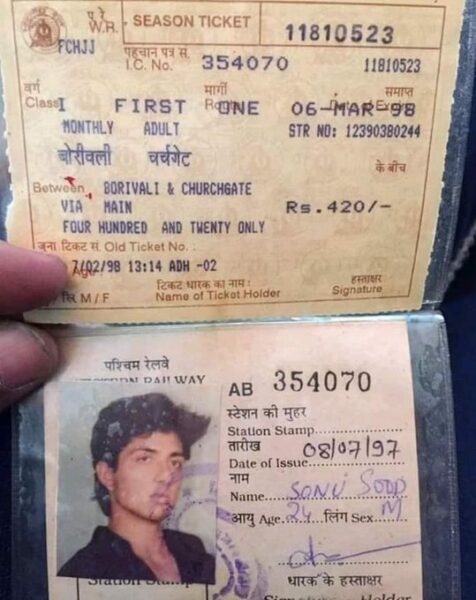 Sonu Sood’s 23 Years Old Mumbai Local Train Pass Of Rs 420 Is Getting Viral, Sonu Reacts - RVCJ Media