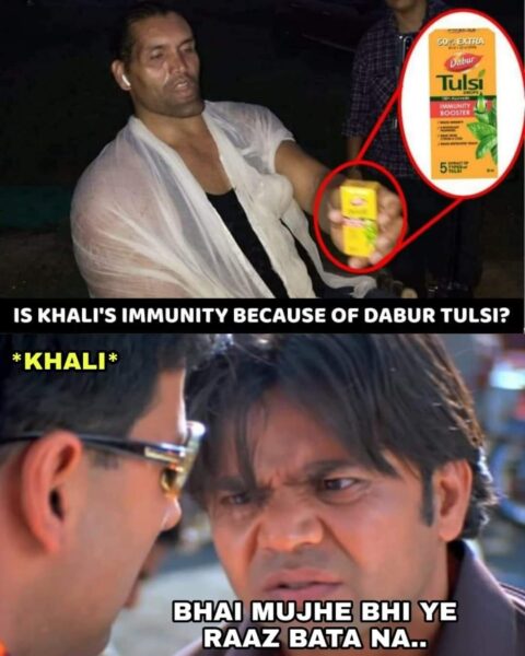 Kya Hai The Great Khali Ki Immunity Ka Raaz? Netizens Are Wondering If It Is Dabur Tulsi Drop - RVCJ Media