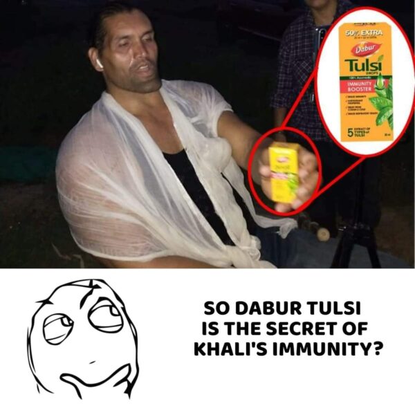 Kya Hai The Great Khali Ki Immunity Ka Raaz? Netizens Are Wondering If It Is Dabur Tulsi Drop - RVCJ Media